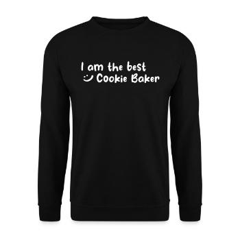 Baker Bakery - I Am The Best Cookie Baker - Unisex Pullover - Schwarz - Vorne - Alina (178cm) & Michal (187cm)