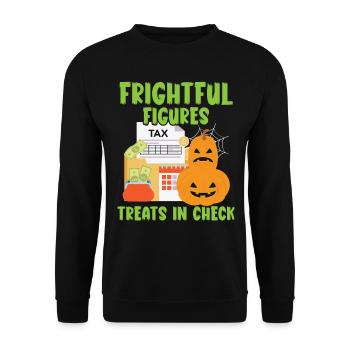 Terrifying Figures Treats in Check Hallow - Unisex Sweatshirt - black - Front - Alina (178cm) & Michal (187cm)