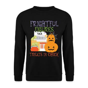Terrible Figurines Treats in Check Halloween - Unisex Sweatshirt - black - Front - Alina (178cm) & Michal (187cm)