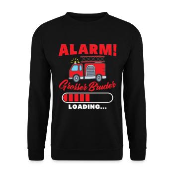 Ich Werde Großer Bruder Fuchs Brüder Geschenk - Unisex Pullover - Schwarz - Vorne - Alina (178cm) & Michal (187cm)