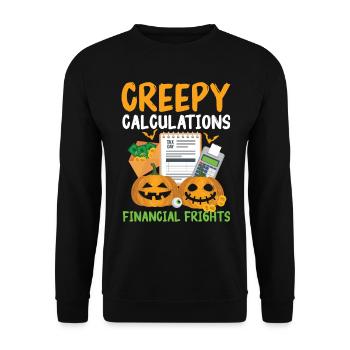 Gruselige Berechnungen Finanzielle Schrecken Hallo - Unisex Pullover - Schwarz - Vorne - Alina (178cm) & Michal (187cm)