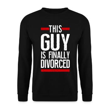 Happy Divorce Party This Guy Is - Unisex Pullover - Schwarz - Vorne - Alina (178cm) & Michal (187cm)