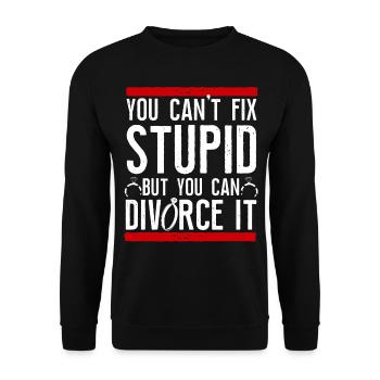 Happy Divorce Party You Can't Fix - Unisex Pullover - Schwarz - Vorne - Alina (178cm) & Michal (187cm)