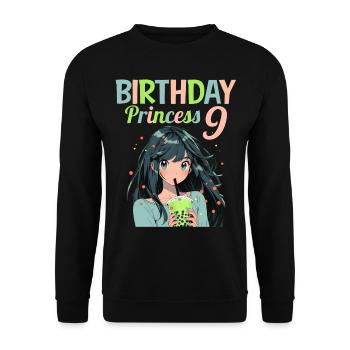 Anime Mandga Boba Bubble Tea 9ème anniversaire - Sweat-shirt Unisexe - noir - Devant - Alina (178cm) & Michal (187cm)