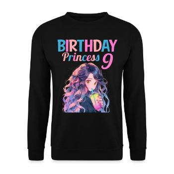 Anime Mandga Boba Bubble Tea 9ème anniversaire - Sweat-shirt Unisexe - noir - Devant - Alina (178cm) & Michal (187cm)