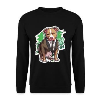 Pitbull Pitbull Chien Pitbull Vêtements Pitbulls - Sweat-shirt Unisexe - noir - Devant - Alina (178cm) & Michal (187cm)
