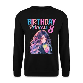 Anime Mandga Boba Bubble Tea 8ème anniversaire - Sweat-shirt Unisexe - noir - Devant - Alina (178cm) & Michal (187cm)
