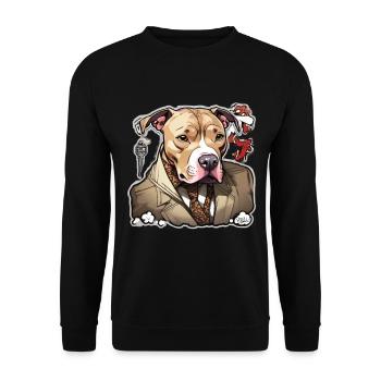 Pitbull Pitbull Chien Pitbull Vêtements Pitbulls - Sweat-shirt Unisexe - noir - Devant - Alina (178cm) & Michal (187cm)