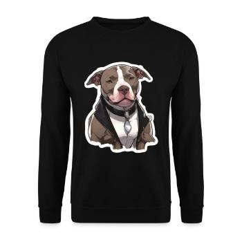 Pitbull Pitbull Chien Pitbull Vêtements Pitbulls - Sweat-shirt Unisexe - noir - Devant - Alina (178cm) & Michal (187cm)