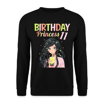 Anime Mandga Boba Bubble Tea 11ème anniversaire - Sweat-shirt Unisexe - noir - Devant - Alina (178cm) & Michal (187cm)