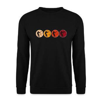 Kite Surfing Retro - Unisex Sweatshirt - black - Front - Alina (178cm) & Michal (187cm)