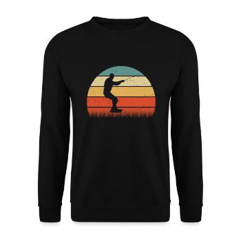Kite Surfing Retro - Unisex Sweatshirt - black - Front - Alina (178cm) & Michal (187cm)