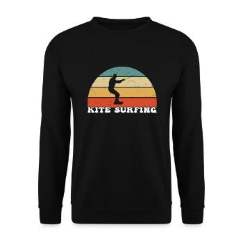 Kite Surfing Retro - Unisex Sweatshirt - black - Front - Alina (178cm) & Michal (187cm)
