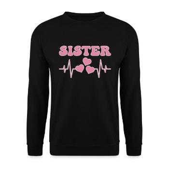 Battements de cœur de sœur - Sweat-shirt Unisexe - noir - Devant - Alina (178cm) & Michal (187cm)