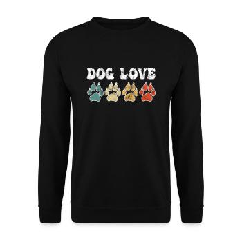 Hundeliebe dog love - Unisex Pullover - Schwarz - Vorne - Alina (178cm) & Michal (187cm)