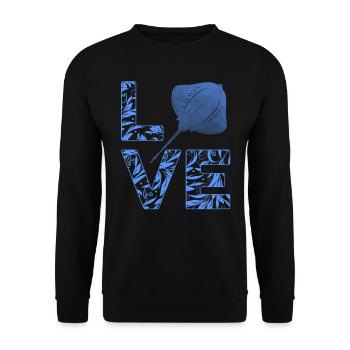 Manta Ray Love Manta Rays Lover Stingray - Unisex Pullover - Schwarz - Vorne - Alina (178cm) & Michal (187cm)
