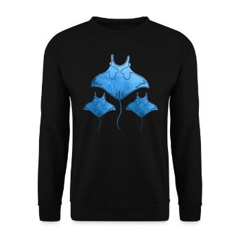 Manta Ray Aquarium Mantarochen Liebhaber - Unisex Pullover - Schwarz - Vorne - Alina (178cm) & Michal (187cm)
