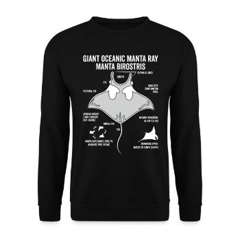 Mantarochen Anatomie Mantarochen Liebhaber - Unisex Pullover - Schwarz - Vorne - Alina (178cm) & Michal (187cm)