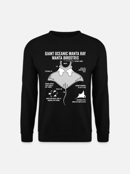 Mantarochen Anatomie Mantarochen Liebhaber - Unisex Pullover - Schwarz