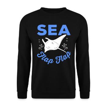 Manta rays Sea Flap Flap Manta rays lovers - Unisex Sweatshirt - black - Front - Alina (178cm) & Michal (187cm)