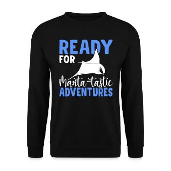 Raies manta, raies manta, raies manta, raies manta - Sweat-shirt Unisexe - noir - Devant - Alina (178cm) & Michal (187cm)