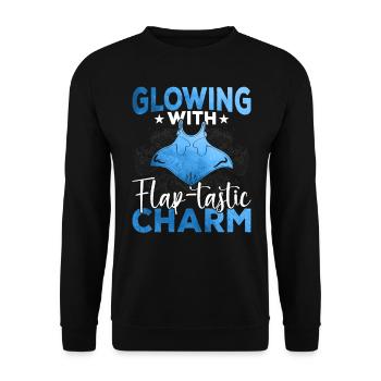 Raies manta Charme tactique de rabat Raies manta - Sweat-shirt Unisexe - noir - Devant - Alina (178cm) & Michal (187cm)