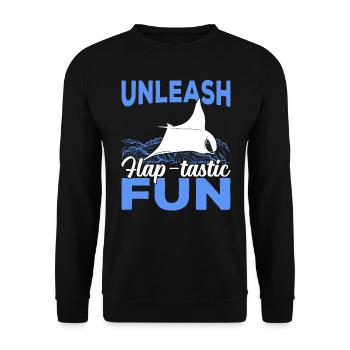 Rabat de raies manta - Amusement tactile Raies manta - Sweat-shirt Unisexe - noir - Devant - Alina (178cm) & Michal (187cm)