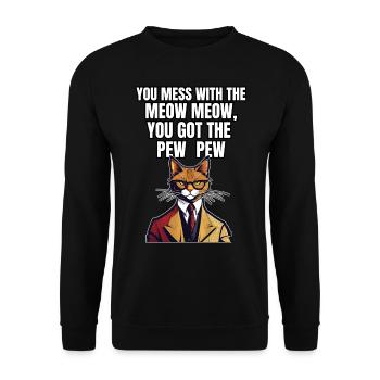 Cat Shirt Cat Gift Idea Putty - Unisex Sweatshirt - black - Front - Alina (178cm) & Michal (187cm)