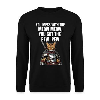 Katzen Katze Katzenshirt Katze Geschenkidee kitten - Unisex Pullover - Schwarz - Vorne - Alina (178cm) & Michal (187cm)