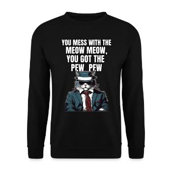 Chemise Chat Chat Cadeau Idée Mastic - Sweat-shirt Unisexe - noir - Devant - Alina (178cm) & Michal (187cm)