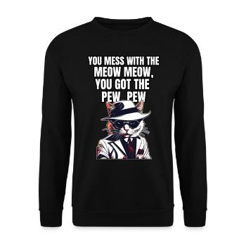 Chemise Chat Chat Cadeau Idée Mastic - Sweat-shirt Unisexe - noir - Devant - Alina (178cm) & Michal (187cm)