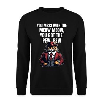 Cat Shirt Cat Gift Idea Putty - Unisex Sweatshirt - black - Front - Alina (178cm) & Michal (187cm)