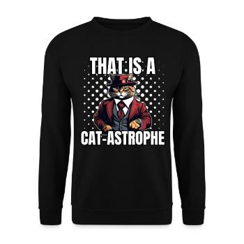 Katzen Katze Katzenshirt Katze Geschenkidee kitten - Unisex Pullover - Schwarz - Vorne - Alina (178cm) & Michal (187cm)