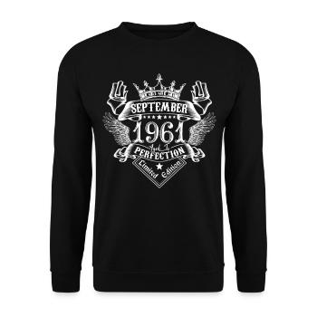 September 1961 | September 1961 anniversary 1961 - Unisex Sweatshirt - black - Front - Alina (178cm) & Michal (187cm)