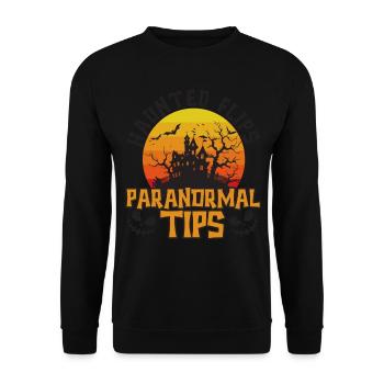 Haunted Flips Paranormal Tips Agent immobilier H - Sweat-shirt Unisexe - noir - Devant - Alina (178cm) & Michal (187cm)