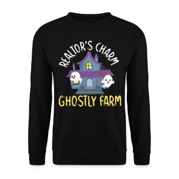 Real Estate Agent Charm Ghostly Farm Immobilienmak - Unisex Sweatshirt - black - Front - Alina (178cm) & Michal (187cm)