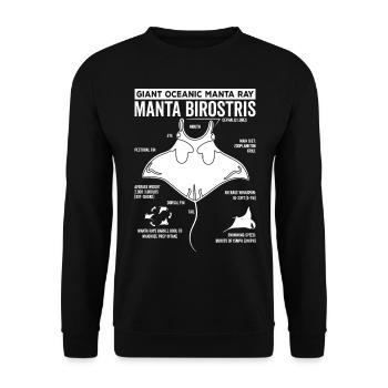 Mantarochen Anatomie Mantarochen Liebhaber - Unisex Pullover - Schwarz - Vorne - Alina (178cm) & Michal (187cm)