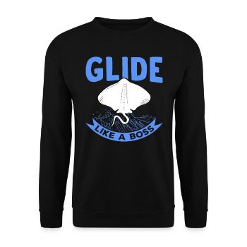 Manta Rays Glide Manta Rays Lover - Unisex Sweatshirt - black - Front - Alina (178cm) & Michal (187cm)