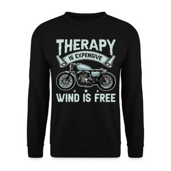La thérapie coûte cher - Wind Is Free Biker - Sweat-shirt Unisexe - noir - Devant - Alina (178cm) & Michal (187cm)