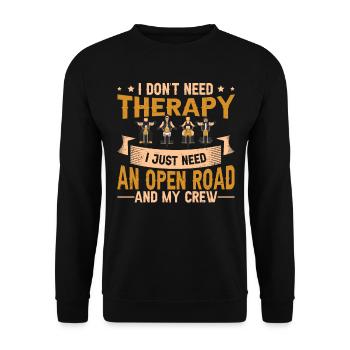 Don't Need Therapy Just More Time On My Cafe Racer - Unisex Sweatshirt - black - Front - Alina (178cm) & Michal (187cm)