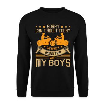 Biking Trip With My Boys Biker - Unisex Sweatshirt - black - Front - Alina (178cm) & Michal (187cm)