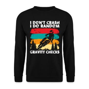 I Dont Crash I Do Random Gravity Checks Motorcross - Unisex Sweatshirt - black - Front - Alina (178cm) & Michal (187cm)