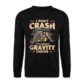 I Dont Crash I Do Random Gravity Checks Motorcross - Unisex Sweatshirt - black - Front - Alina (178cm) & Michal (187cm)
