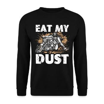 Drôle de dire Mange ma moto hors route de poussière - Sweat-shirt Unisexe - noir - Devant - Alina (178cm) & Michal (187cm)