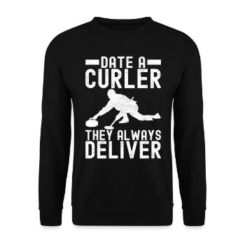 Curling Curling players - Unisex Sweatshirt - black - Front - Alina (178cm) & Michal (187cm)