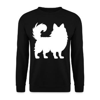 Pomeranian Zwergspitz - Unisex Pullover - Schwarz - Vorne - Alina (178cm) & Michal (187cm)