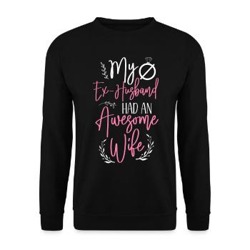 Happy Divorce Party My Ex Husband - Unisex Sweatshirt - black - Front - Alina (178cm) & Michal (187cm)