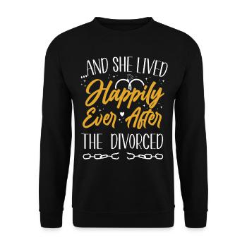 Happy Divorce Party ... And She Lived - Unisex Sweatshirt - black - Front - Alina (178cm) & Michal (187cm)