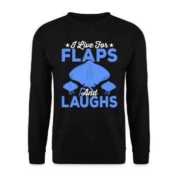 Raies manta Je vis pour les rabats Raies manta - Sweat-shirt Unisexe - noir - Devant - Alina (178cm) & Michal (187cm)