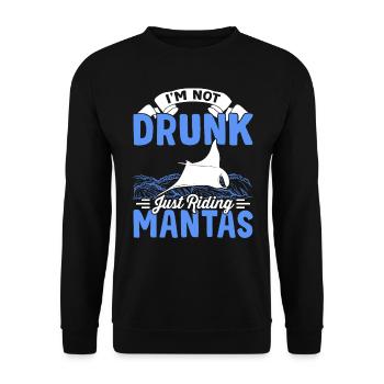 Mantarochen Reiten Mantas Mantarochen Liebhaber - Unisex Pullover - Schwarz - Vorne - Alina (178cm) & Michal (187cm)